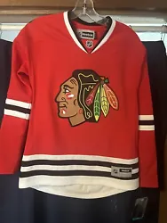 NHL Chicago Blackhawks Reebok Red Stitched Team Jersey Woman S. New with tags