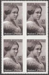 Scott Catalog # 3181. Madam C.J. Walker. I also buy stamp collections. Issued 1998.