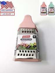 HEAVY DUTY STAINLESS STEEL 7.75” KITCHEN CHEESE GRATER 6 SIDES WITH HANDLE 2 COLORS.