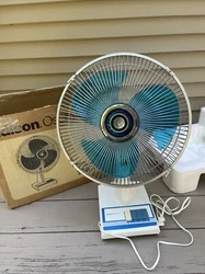 Vintage Edison Deluxe Blue Blade Oscillating Fan 12