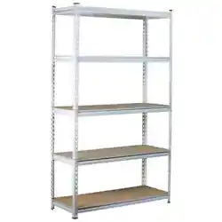 White 5-Tier Boltless Tier Height Adjustable Garage Steel Storage Rack Shelving Units (30 in W x 60 in H x 12 in D)....