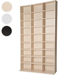 Meuble Range CD DVD, 24 Étagères de rangement ajustables, Colonne Tour 1080 CD - 102 cm x 180 cm x 23,5 cm TECTAKE...