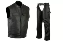 Club vest with concealed pockets. 100% pure cowhide leather. Motorcycle Vest. Fully Adjustable Belt, Laced Back Panel...