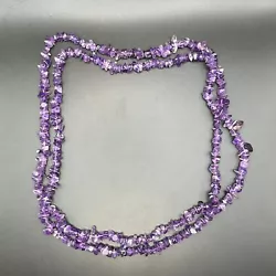 32” Long Chipped Amethyst Necklace
