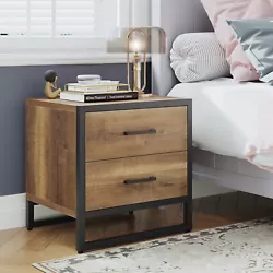 Nightstand 2 Drawers End Side Table 2PCS Bedside Bed Table w/ Charging Station. 2 Drawers Nightstand Side Table. This...