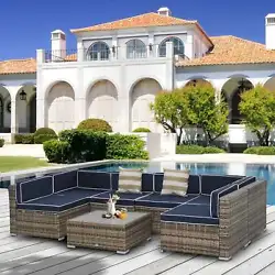 Create an inviting backyard space for you, your family and friends with this Outsunny rattan sofa set. - Sofa Weight...