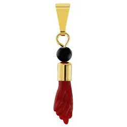 This red amulet is believed to bring good luck and protection against all evils. Chain is not included. Simulated...