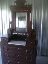 vintage victorian dresser with marble top. 3 large drawers and 2 small drawers. comes complete with mirror. wood is...
