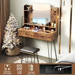 【Thoughtful Design】 -- The dresssing table set is equipped with makeup storage organizer and hair dryer holder,...