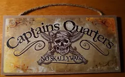 Rustic pirate decor sign. Made of wood composite with rope hanger. Beach Decor Sign.