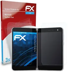Ultra-transparent et à revêtement dur: atFoliX Set de 3 FX-Clear Protecteur décran pour Microsoft Surface Duo - Made...