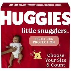 Help support clean and healthy skin for your baby with Huggies Little Snugglers Baby Diapers, designed for 360 degrees...