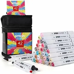 ★【DOUBLE-ENDED MARKERS】SPREEY has created a set of double-ended alcohol markers that feature a chisel tip on one...