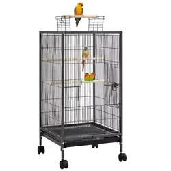This birdcage is designed for SMALL-SIZED birds. Constructed of solid steel with an oxidant-resistant finish, this...