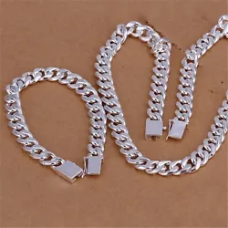 Cette chaîne et ce bracelet sont fabriqués en argent sterling 925, ce qui leur confère une grande longévité et une...