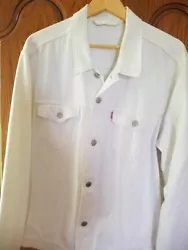 Levis Jacket Mens Denim Trucker Jacket Color White. Pre owned. Levi Straus S.F. buttons on the outside. Original owner....