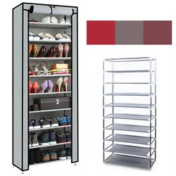 High quality:The shoe rack is made of non-woven fabric and silver iron pipe, which is durable. 3.Dust-proof & easy to...