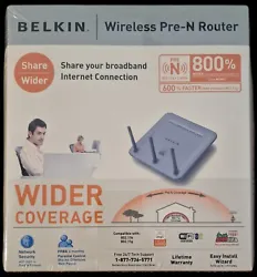 Belkin Wireless Pre-N Router 802.11x F5D8230-4  Brand new, still  in the wrapping and box.  Item is sold as seen. ...