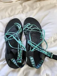 Chacos Womens Size 11 Hiking Sandals Aztec Design. Like new except for the puppy chew on the buckle. It does not affect...