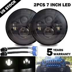 Package includes:2PCS     7 Round LED Headlight2PCS     H4/H13 adapter harnessDescription:-Super Bright ; DOT, SAE...