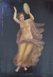 Beau tableau représentant une jeune danseuse au tambourin.Très belle facture dEsprit Classique. Cette oeuvre a été...