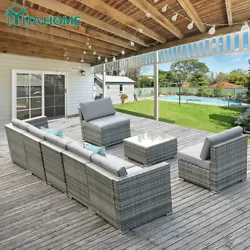 This outdoor wicker furniture set includes two chairs, a loveseat,and a tempered glass coffee table. Transform any...