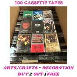 Sold As-Is for repurpose only -. 100 Bulk Lot of Cassette Tapes -. Every 3rd item (of equal or lesser value) will be...