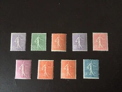 TIMBRES SÉRIE NEUVE* SEMEUSES 197-205. TTB..