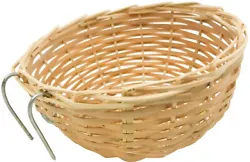 Woven all natural bamboo cup-shaped nest is ideal for canaries.