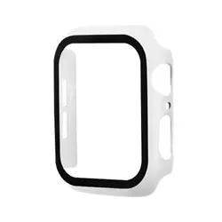 Hard PC Bumper Case w/ Tempered Glass for Apple Watch 45mm Series 7 CLOUDY WHITE Hard PC Bumper Case w/ Tempered Glass...