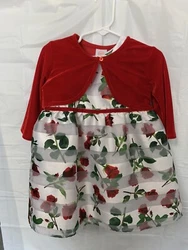 Girls 2T cute Red rose Easter dress. #74