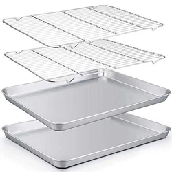 We are Team, we go far, we are TeamFar. TeamFar Baking Sheet with Rack Set of 4, 20’’×14’’×1.2’’, Half...