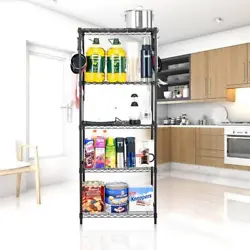 Sporting a simple and sleek look. Equipped with side hooks, this shelving unit works to maximize any space for optimal...