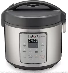 The Instant Zest 20 Cup Rice and Grain Cooker with 20 cup capacity and 5 Smart Programs makes cooking your favorite...