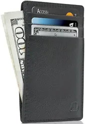 You can squeeze 2 cards in one of the three card slots if necessary. Such a minimalist wallet will easily fit in any...