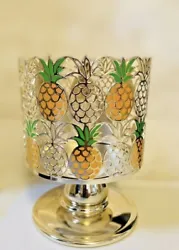 Bath & Body Works PINEAPPLES & PLUMERIA PEDESTAL3-Wick Candle Holder New.  Perfect gift for new home owners. 🍍Are a...