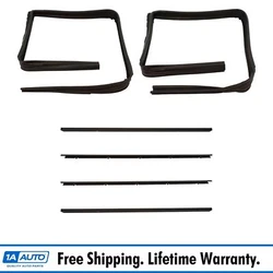 1983-94 Chevrolet Blazer S10 Window Sweep & Run Channel Weatherstrip Seal Set. 4 Piece Inner and Outer Window Sweep Set...