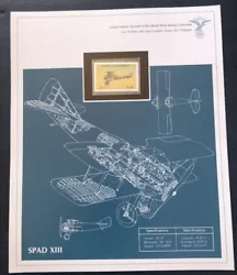 Timbre Des Plus Grands Avions De L’Histoire SPAD III. Issu d’une collection