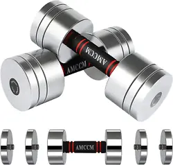 【Safe And Firm Dumbbells】The dumbbell set is precisely cut from a single piece of high-quality steel without any...