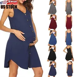 Size Type:Maternity. Slip Dress Solid Regular Spandex Sleeveless Knit V-Neck Polyester Knee LengthSlip Dress Solid...