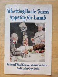 Whetting Uncle Sams Appetite for Lamb. - from National Wool Growers Association.