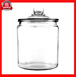This glass jar features an attractive design with a sturdy lid accented with a knob-style handle on top for easy use....