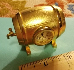 Solid Brass Small Desk Clock - keeps time, new battery.