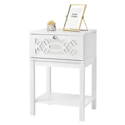 For Small Space：The size of our white nightstand is 15.7