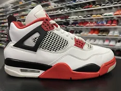 The iconic design features a white, black, tech grey, and fire red colorway that will make you stand out on the court....