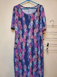 LuLaRoe Julia dress size large Hard To Find Unicorn Print HTF. Good used condition. Moderate pilling as shown in...