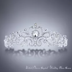 1 x Bridal Crystal Tiara Crown. (Use bobby pins to Secure). Tiara Height(Max): Approx 5cm. Made with Rhinestone...