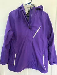 New, Never Worn, EMS, Purple Winter Jacket with Cream Color Shell, Large.