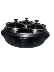 Crock-Pot Triple Dipper - 3 Multi-Purpose Serving Containers, Lazy Susan. Condition is Used. Shipped with USPS Priority...