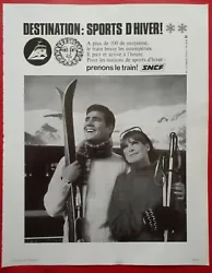 Verso: SUISSE Le Valais Stations de Ski. Publicité de presse: NOEL Décembre 1968.